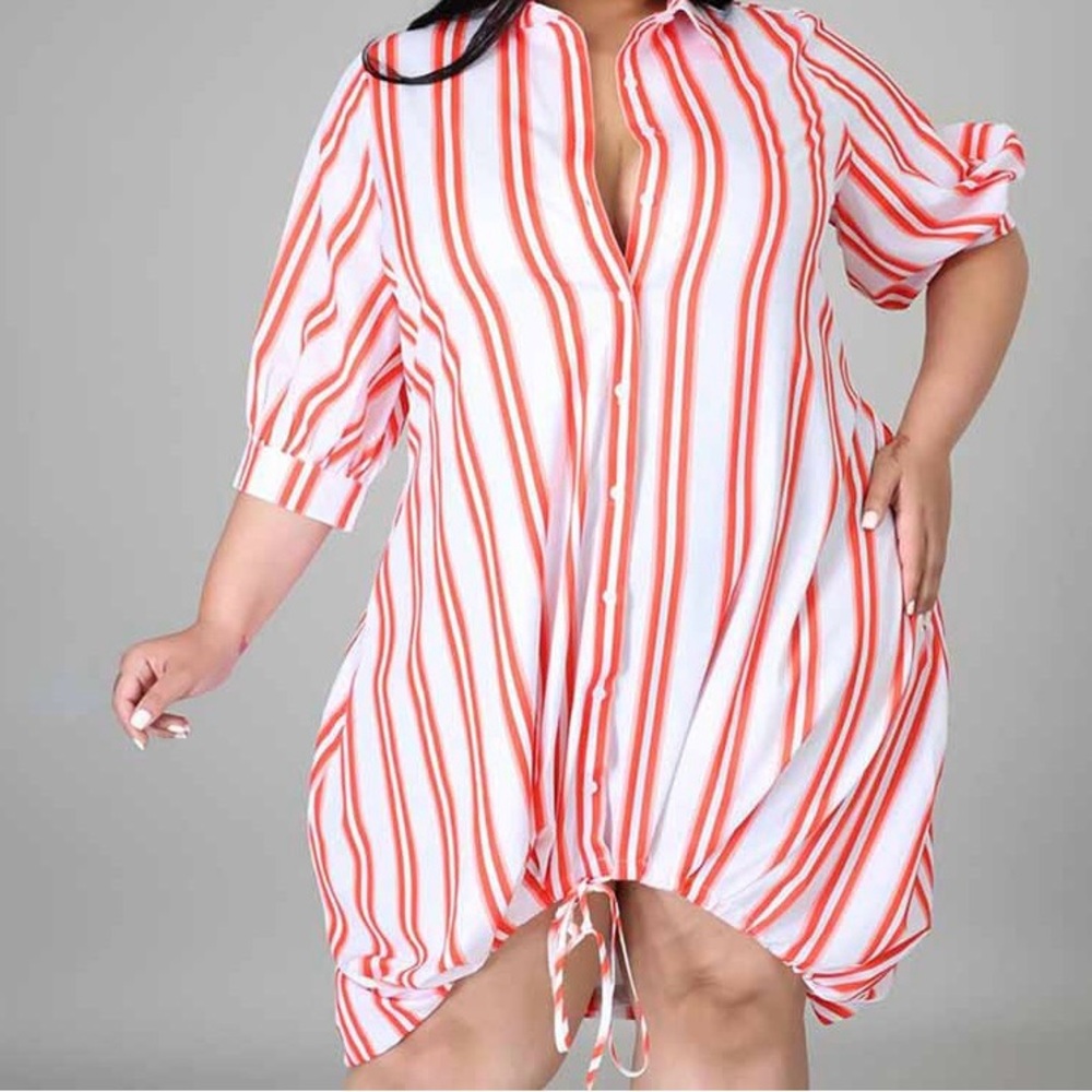 Striped Button-Up Dress